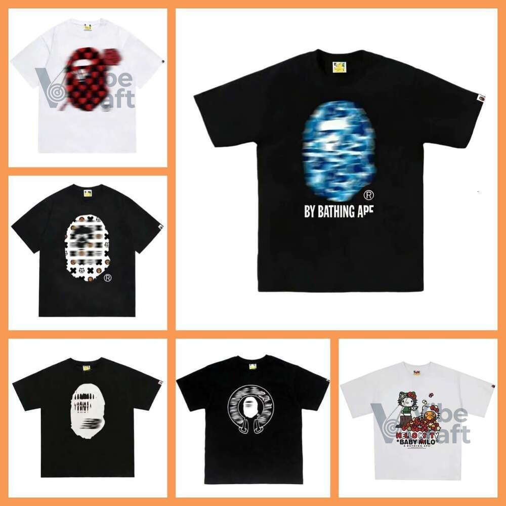 bapetshirts Designer Shirt bapeshirt BAPS High Street Graphic T For Men Summer Classic Pattern Decoration Fashion womens Short Sleeve shark Shirts 737