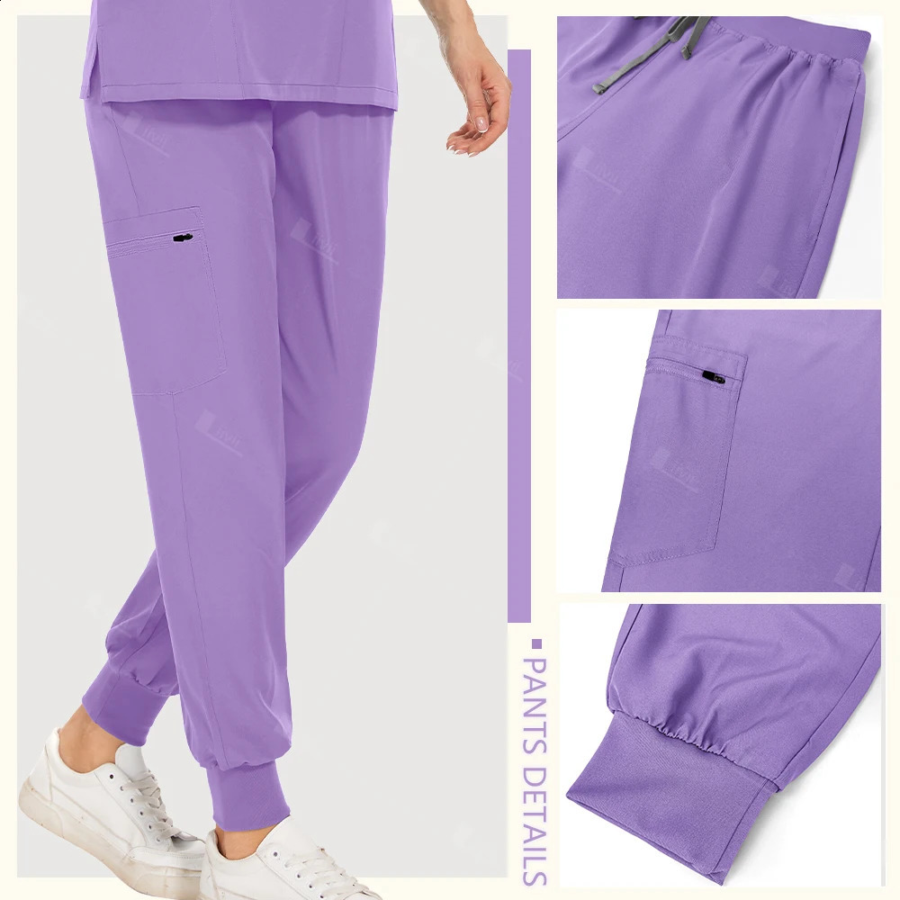 Nurse Uniforms Scrubs Set Beauty Salon Lab Workwear Clinical Scrub Top Pants Doctor Nursing Suit Woman Men 260209