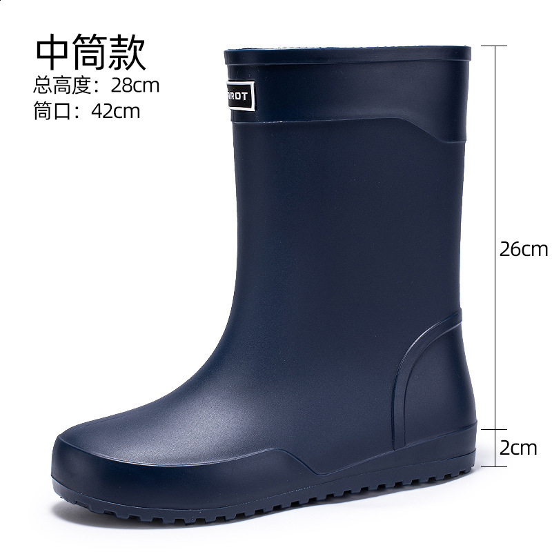 Rain Boots Mens Outdoor Boots Anti-Slip Overshoes Fashion Mens Tall Fishing Rain Boots Water Shoes Lightweight Planting Rubber 240607