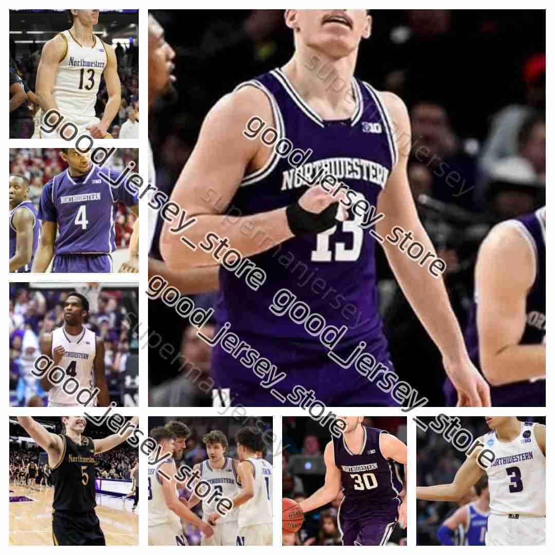 202526 Northwestern Wildcats College basketball jersey s3xl Kropp Martinelli Reid West Singleton Green Clayton Gill Mullins Pa