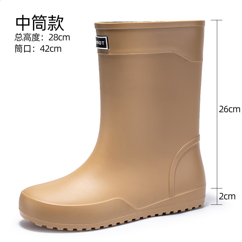 Rain Boots Mens Outdoor Boots Anti-Slip Overshoes Fashion Mens Tall Fishing Rain Boots Water Shoes Lightweight Planting Rubber 240607