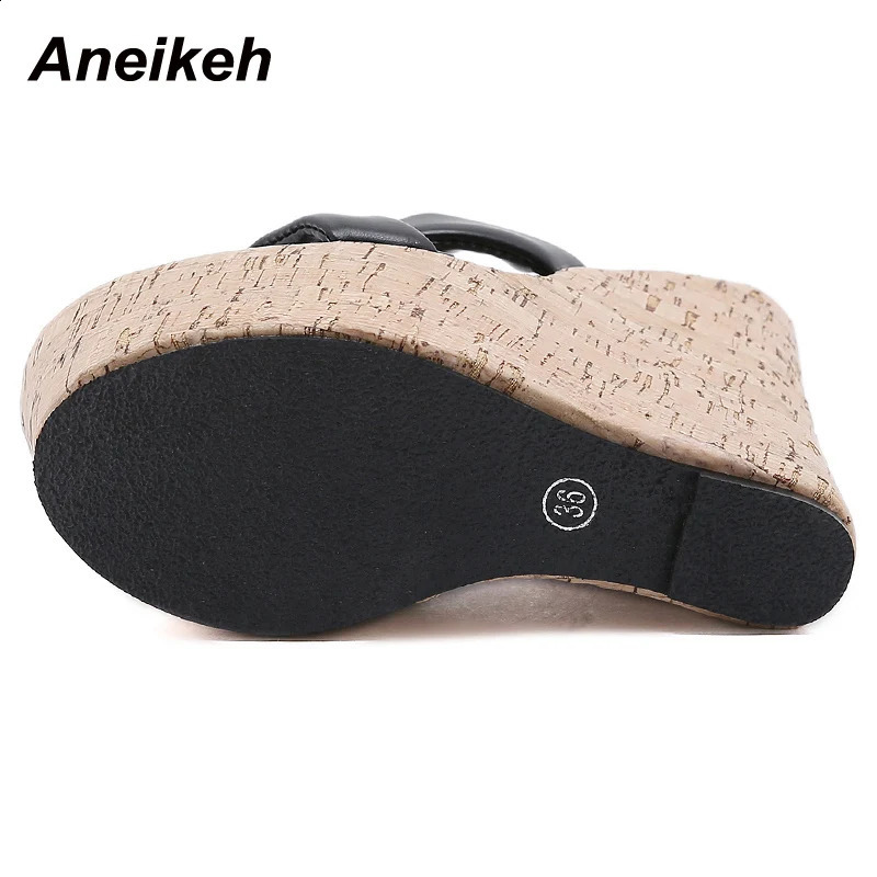 Aneikeh Wedges Heel Women Slippers Fashion Open Toe Platform Sandals Summer Super High Heels Female Party Shoes Size 35-42 260205