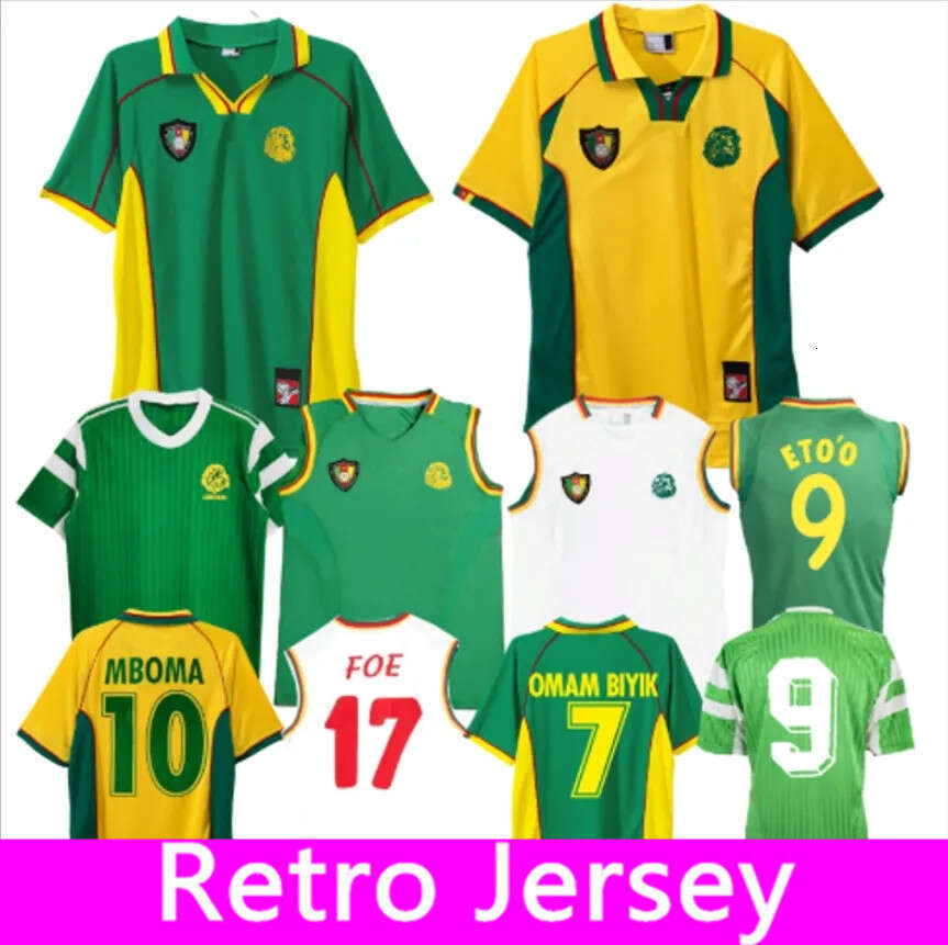 Retro classic 1994 1995 2002 Cameroon soccer jerseys Eto'o MBOMA MILLA home away football vest tank top shirt