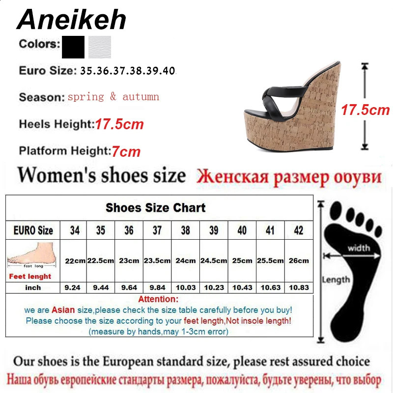 Aneikeh Wedges Heel Women Slippers Fashion Open Toe Platform Sandals Summer Super High Heels Female Party Shoes Size 35-42 260205