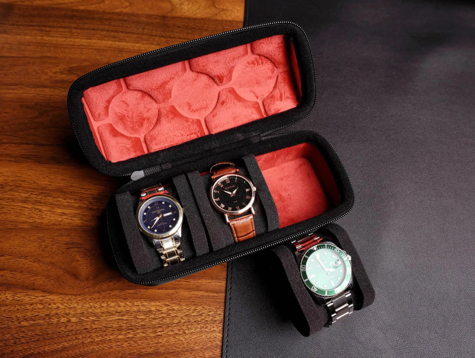 Watch Box Organizer for MenWatch Travel Case Portable Storage Watch Display Holder for Wristwatches with anti-Move Watch Pillow260202 - view 5