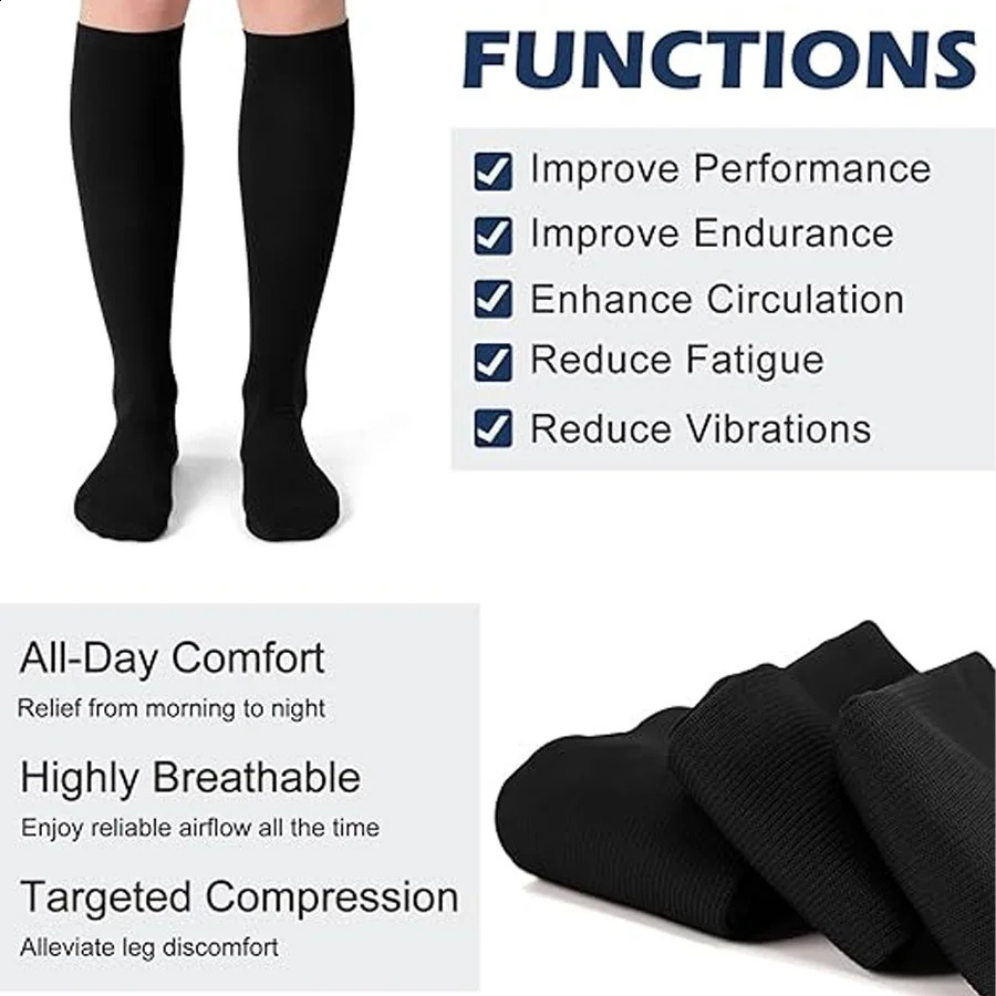 4 pairs compression socks for men and women for running cycling yoga and travel mid-calf socks 260130