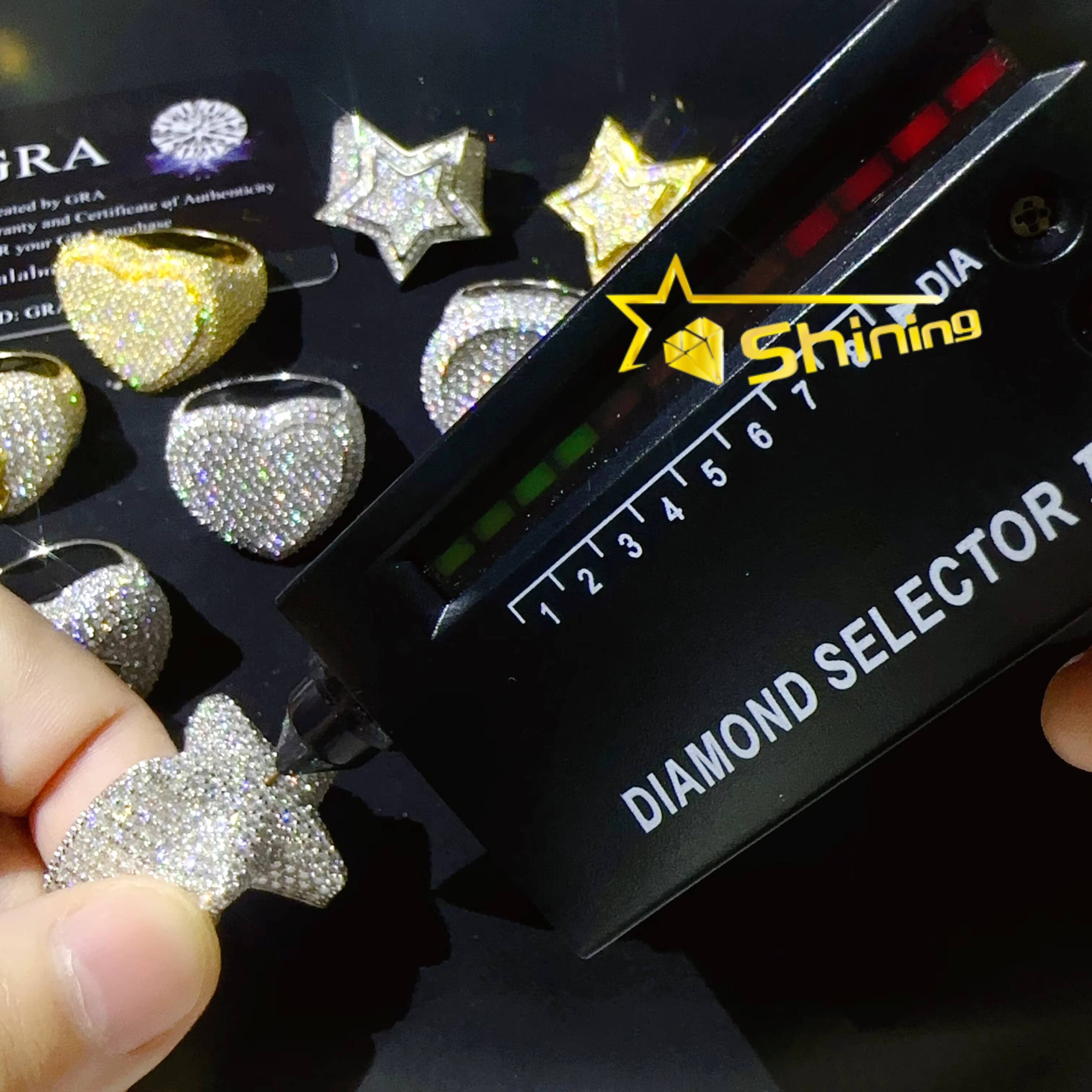 Custom Design Available Hip Hop 925 Silver Rings Iced Out Jewelry Men Engagement Moissanite Rings