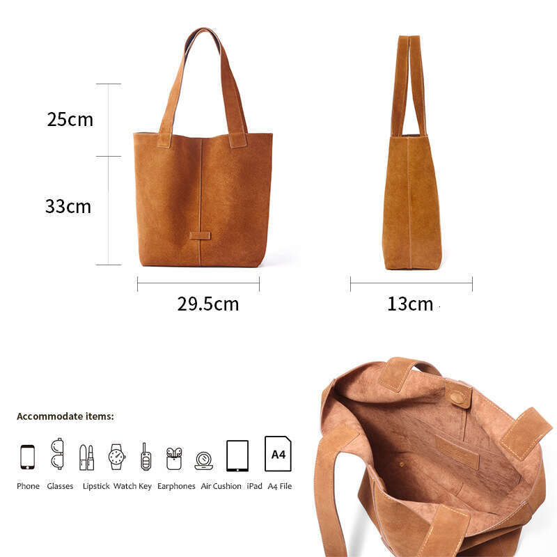 Luxury Shoulder Bags Totes Hobo Cross Border Best Selling Women S New Vintage Frosted Cowhide Shoulder Large Capacity Tote Bag Genuine Leather For SEN
