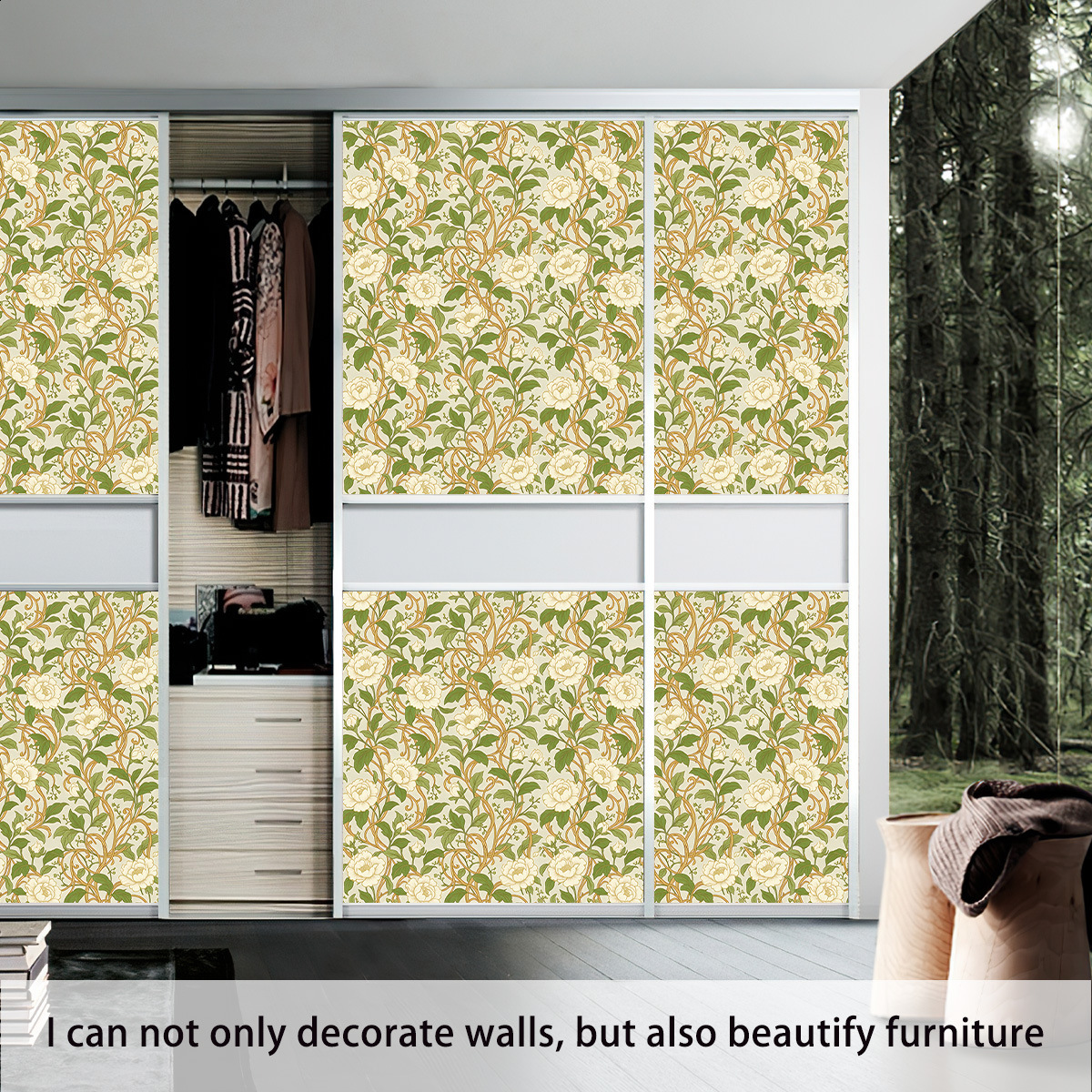 Wallpaper Self-Adhesive Floral Wallpaper PVC Wall Decoration Bedroom Room Background Wall Sticker Floral Wall Sticker220927