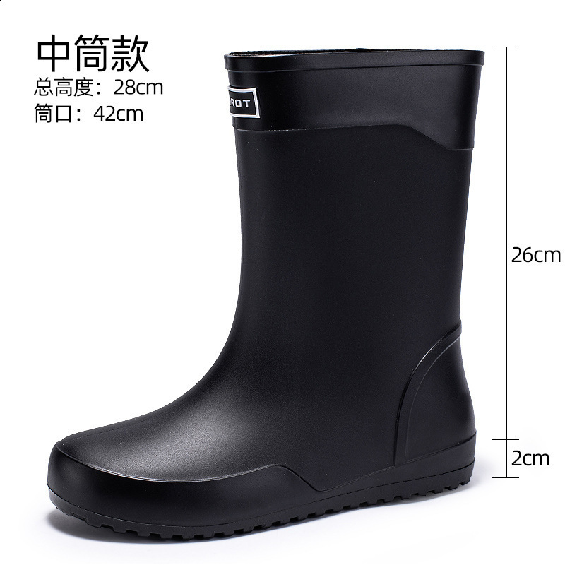 Rain Boots Mens Outdoor Boots Anti-Slip Overshoes Fashion Mens Tall Fishing Rain Boots Water Shoes Lightweight Planting Rubber 240607
