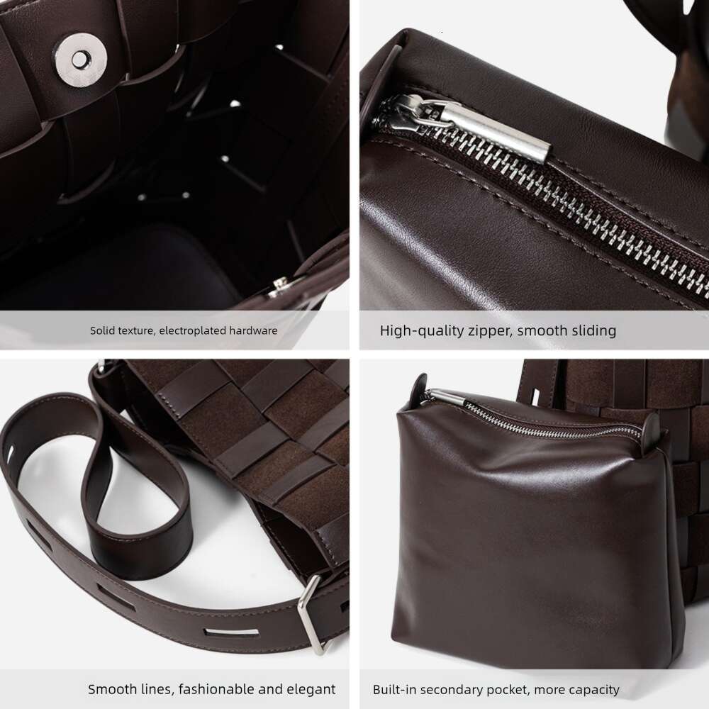 Luxury Shoulder Bags Totes Hobo Cross Border Best Selling Popular Basket Woven Vintage Genuine Leather Women S Large Capacity Bucket Bag Custom Crossb
