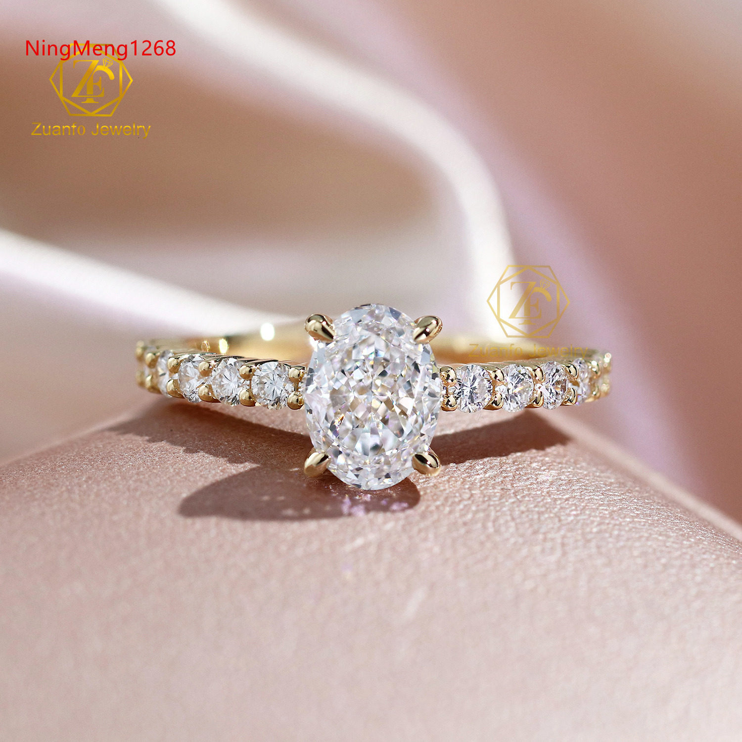 IGI GIA Certified HPHT CVD Lab Grown Oval Cut Diamond 3 Carats 18K 14K Real Gold Jewelry Engagement Wedding Ring for Women Man