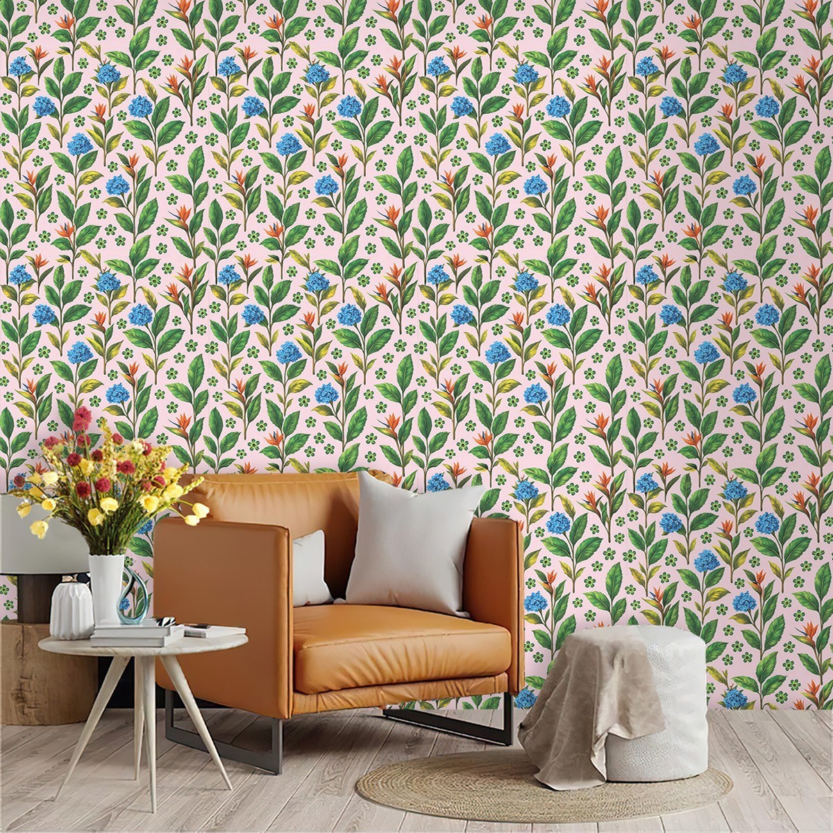 Wallpaper Self-Adhesive Floral Wallpaper PVC Wall Decoration Bedroom Room Background Wall Sticker Floral Wall Sticker220927