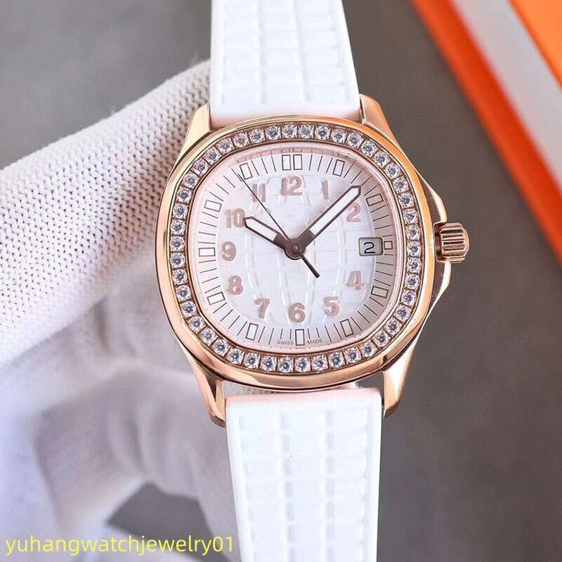 New Wholesale super clone watches Minimally Thin Square Nautilus Versatile Quartz Women's diamond watch day date