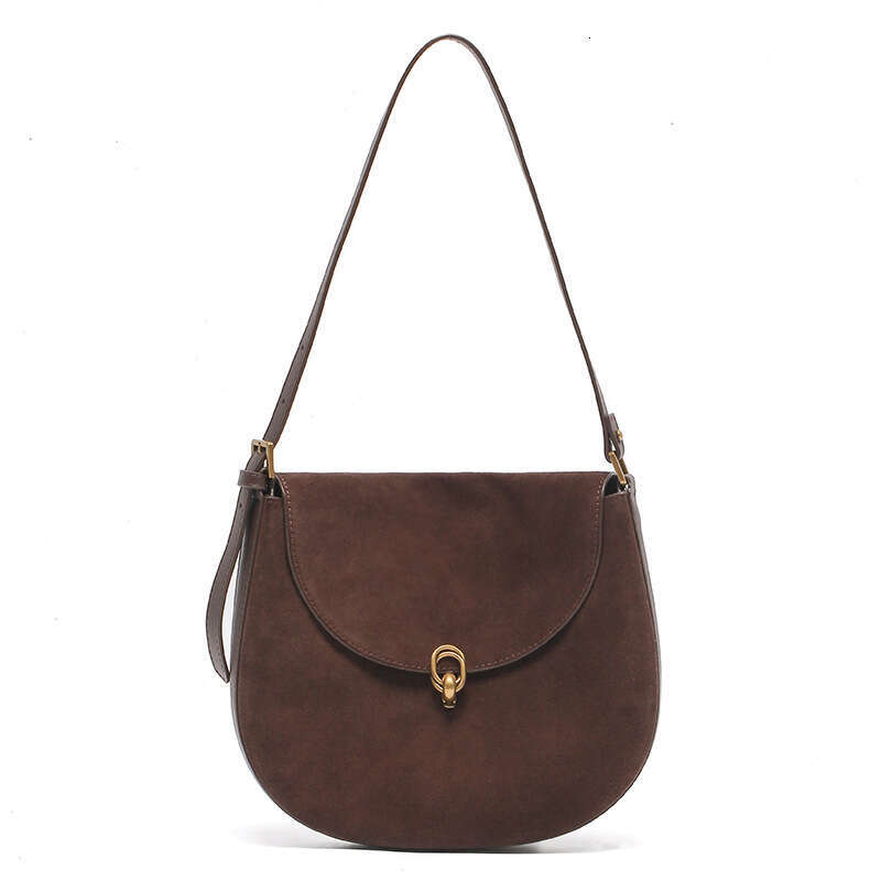 Luxury Shoulder Bags Totes Hobo Frosted Cowhide Niche Design Underarm Women S Genuine Leather Crossbody Fashion Versatile Single Saddle Bag Autumn New