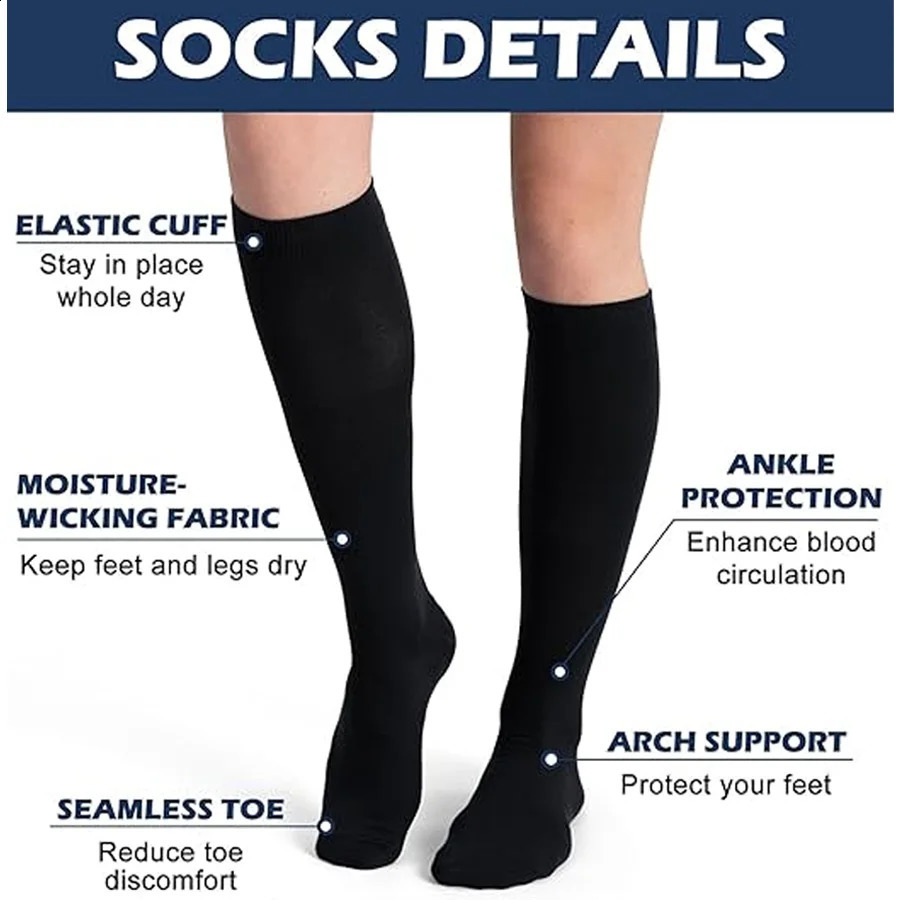 4 pairs compression socks for men and women for running cycling yoga and travel mid-calf socks 260130