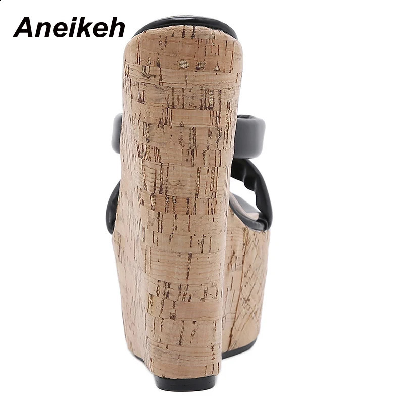 Aneikeh Wedges Heel Women Slippers Fashion Open Toe Platform Sandals Summer Super High Heels Female Party Shoes Size 35-42 260205