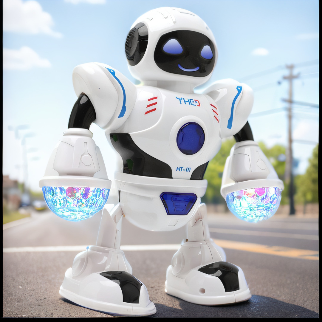 Electric toy dancing robot childrens space dance robot with lights and music popular online toy201105