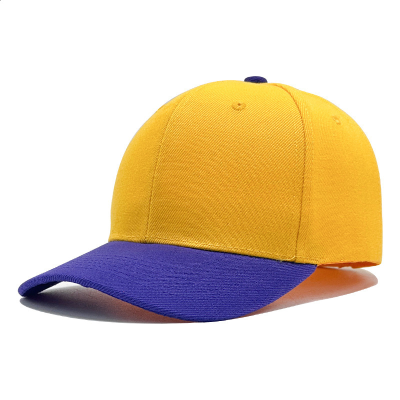 Two-tone baseball cap available in multiple colors unisex outdoor running cap hard-brimmed stylish hat with embroidery201105