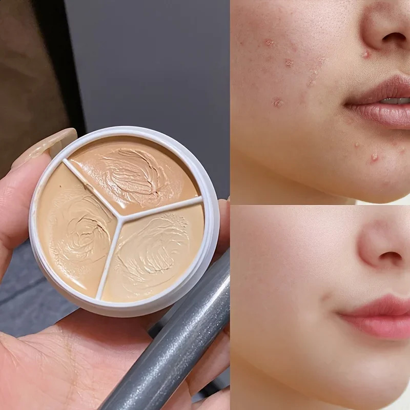 3-Color Concealer Palette Professionally Covers Eyes Dark Circles Spots Pimples Black Lacrimal Groove Repair Foundation Make Up 260206