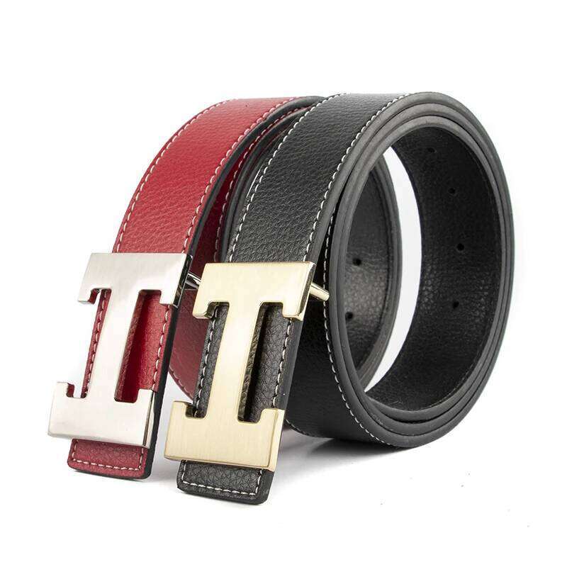 Luxury Designer Brand Belt Men Gift High Quality Cowhide Women Genuine Real Leather Dress Strap For Jeans Waistband Business Red