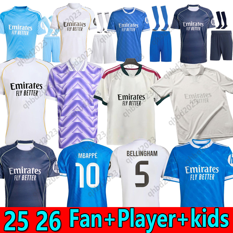 16-4XL 25 26 27 Bellingham VINI JR soccer jerseys CARVAJAL football shirt TCHOUAMENI CAMAVINGA RODRYGO Mbappe COURTOIS 2025 2026 125th Anniversary camiseta kids kit