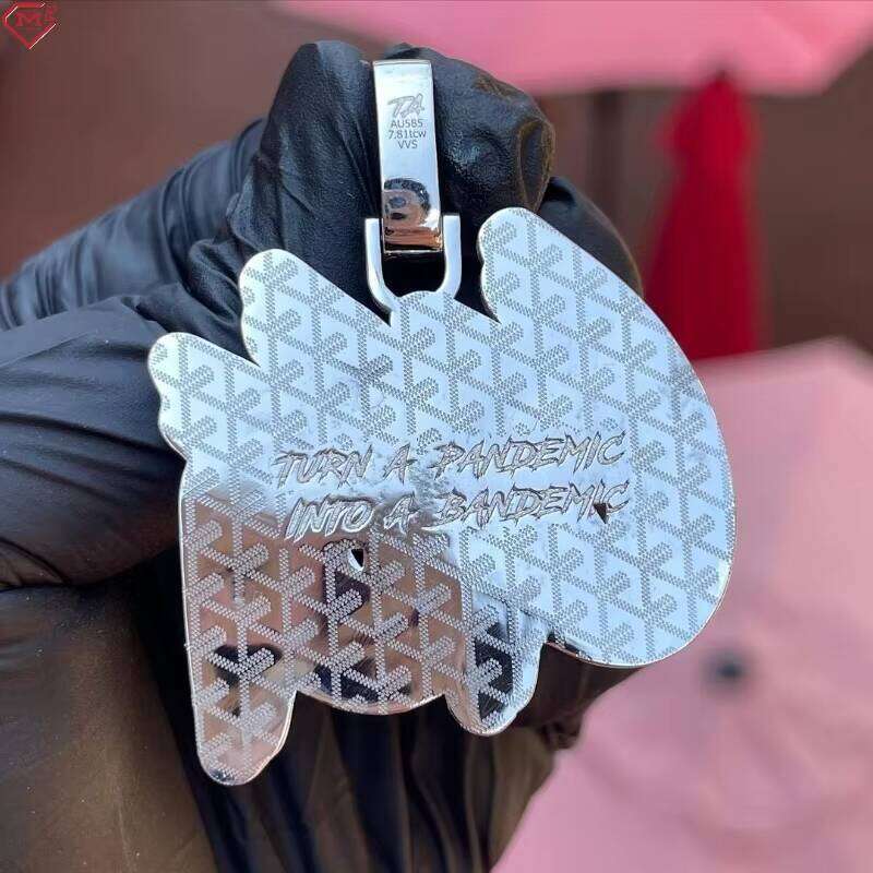 Hiphop Men Logo Iced Out Letter S925 Silver Custom Moissanite Pendant