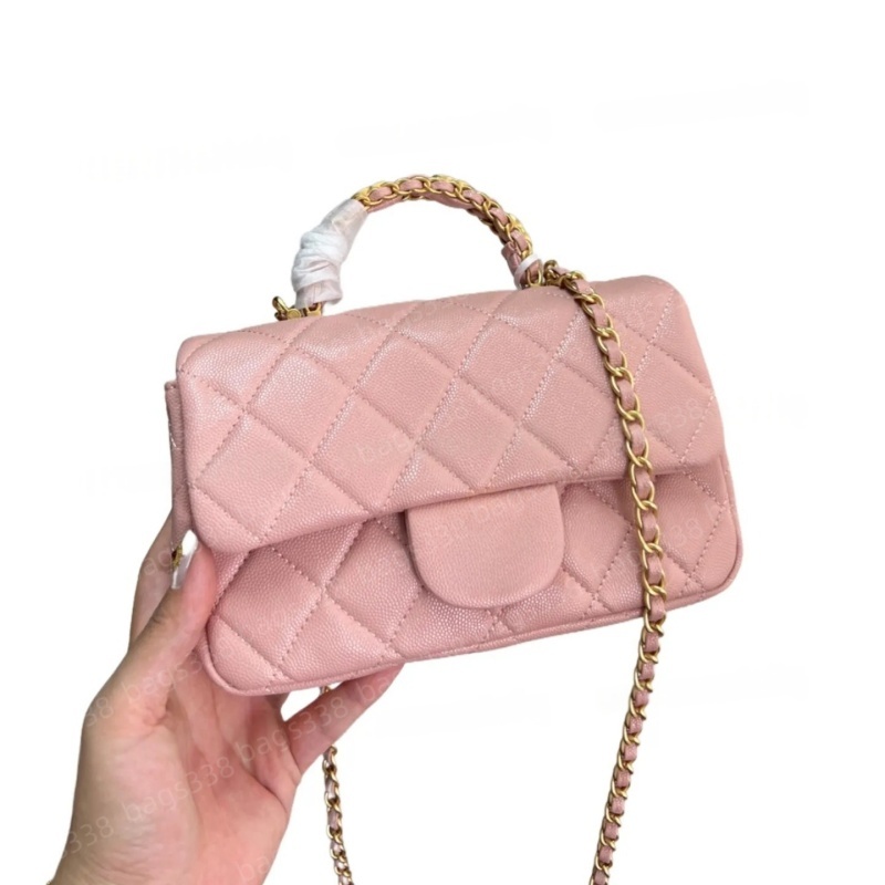 Top designer crossbody bag ladies small handle tote chain strap leather chic casual refined women bags quality diamond lattice caviar purse flap shoulder commuter