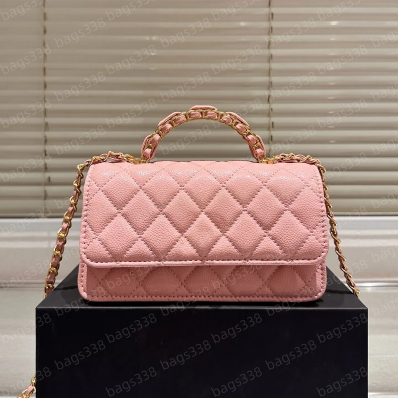 Top designer crossbody bags ladies small handle tote bag chain strap quality leather casual refined diamond lattice caviar flap shoulder women phone purse high