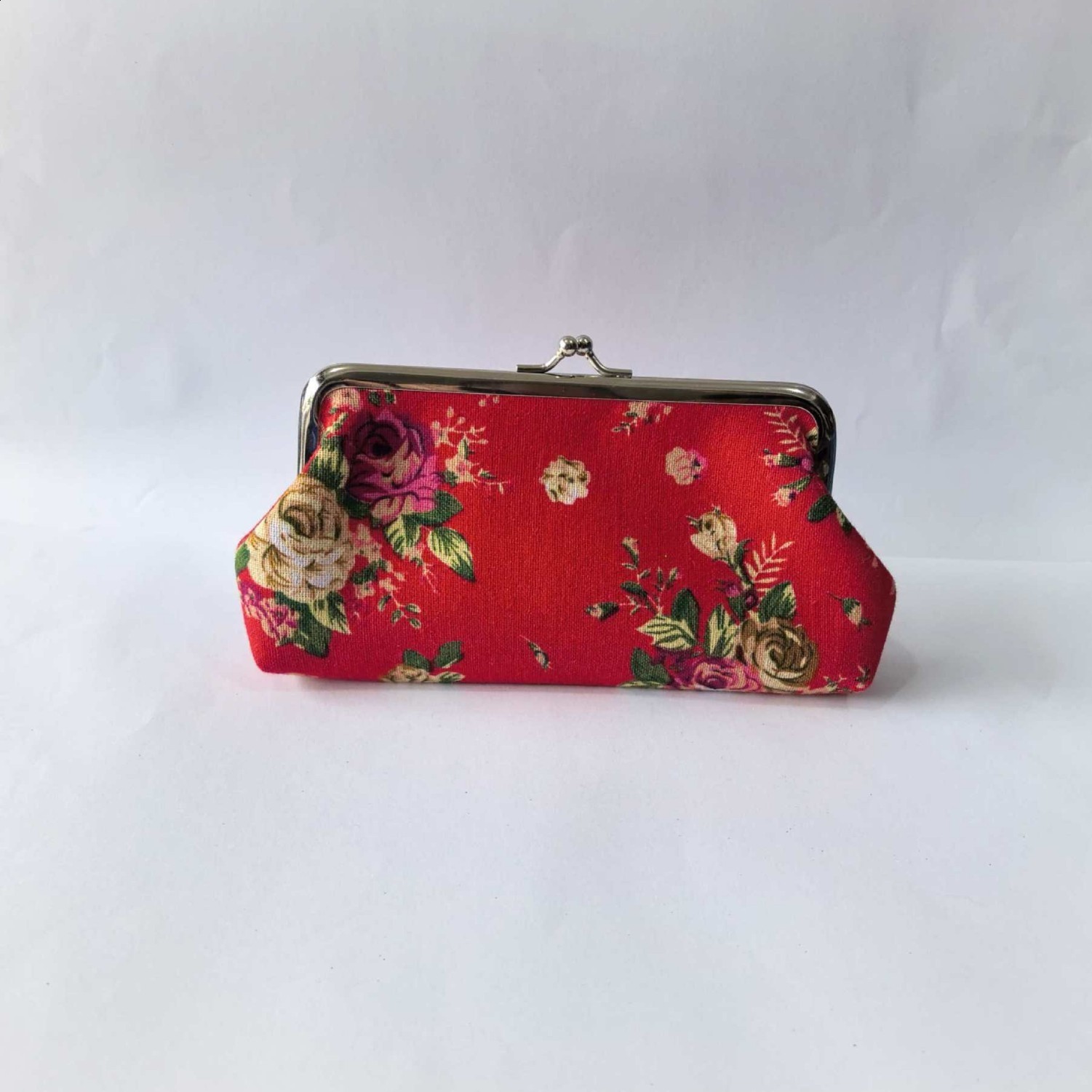 Womens Vintage Floral Pattern Coin Purse Kiss-Lock Clutch Purse Lightweight Wallet 251204