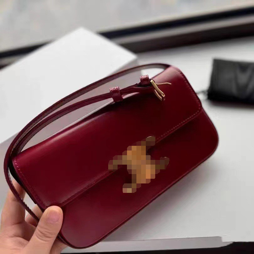 Designer Underarm Baguette Bag Women Leather Crossbody Shoulder Tote Flap Clutch Chain Pochette Pink Handbag