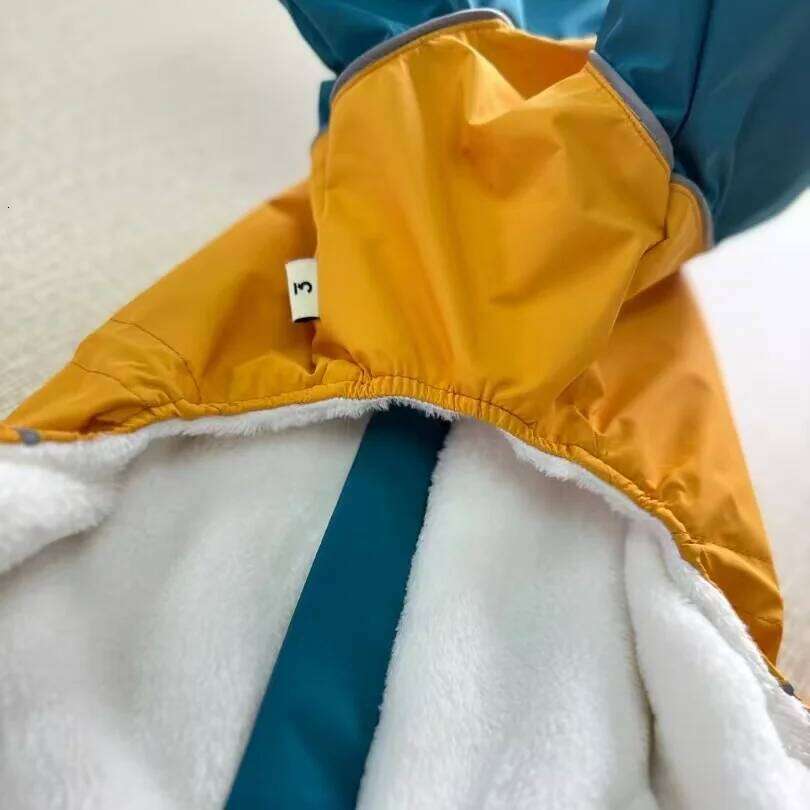 Famous brand Mid Dog Clothes in Winter legged Plush Blue Yellow Jacket Windproof Waterproof Zipper Coat Warm RainCoat for Italian Greyhound pupakaIK
