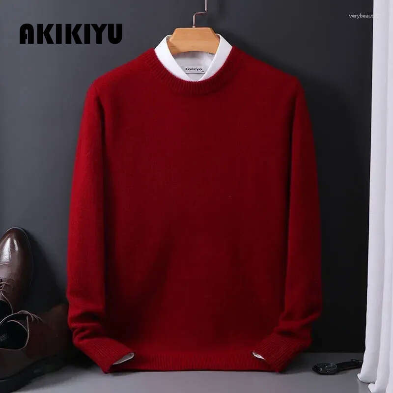 Men's Sweaters Cashmere Sweater O-Neck Pullovers Loose Oversized M-5Xl Knitted Bottom Shirt Autumn Winter Korean Casual Top AKIKIYU