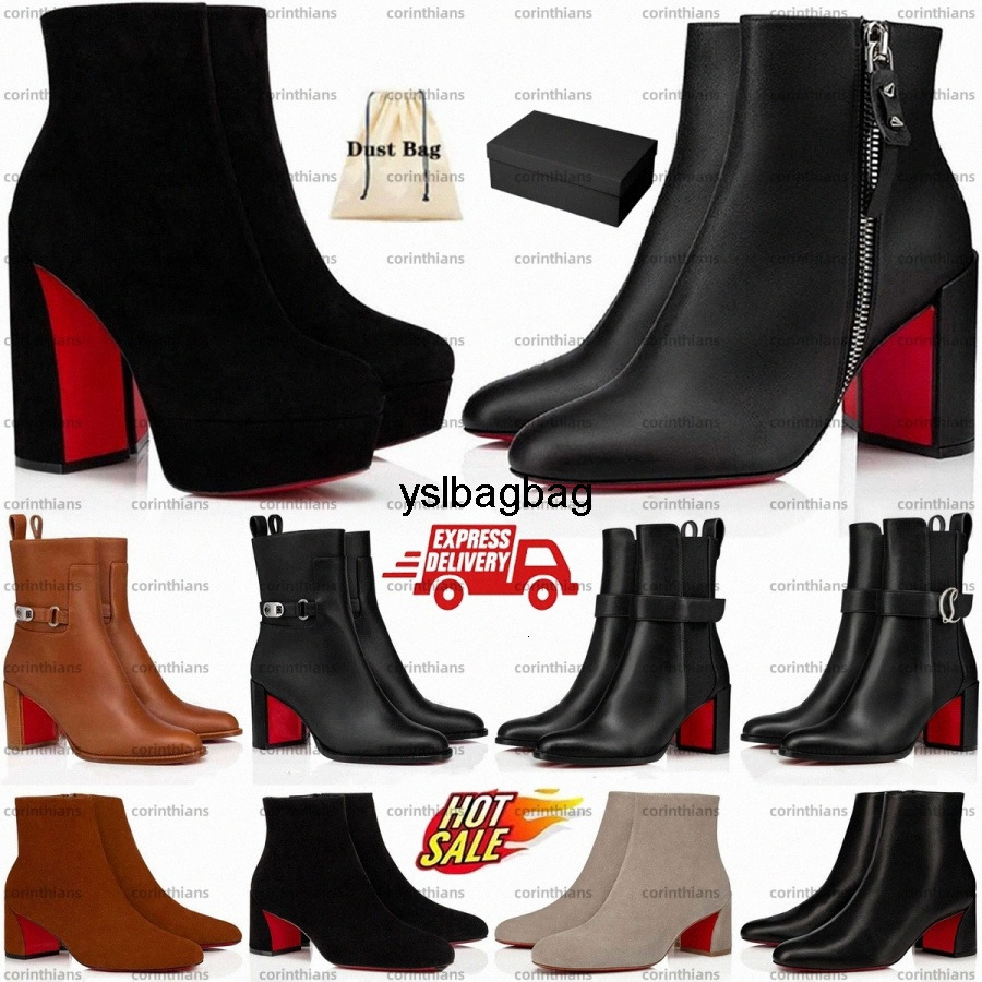 red bottom Womens Boots Women Designer Short Booties Black Platform Leat christian louboutinshoe men women louboutin heels louboutinheel loubitons loboutin R8Z1