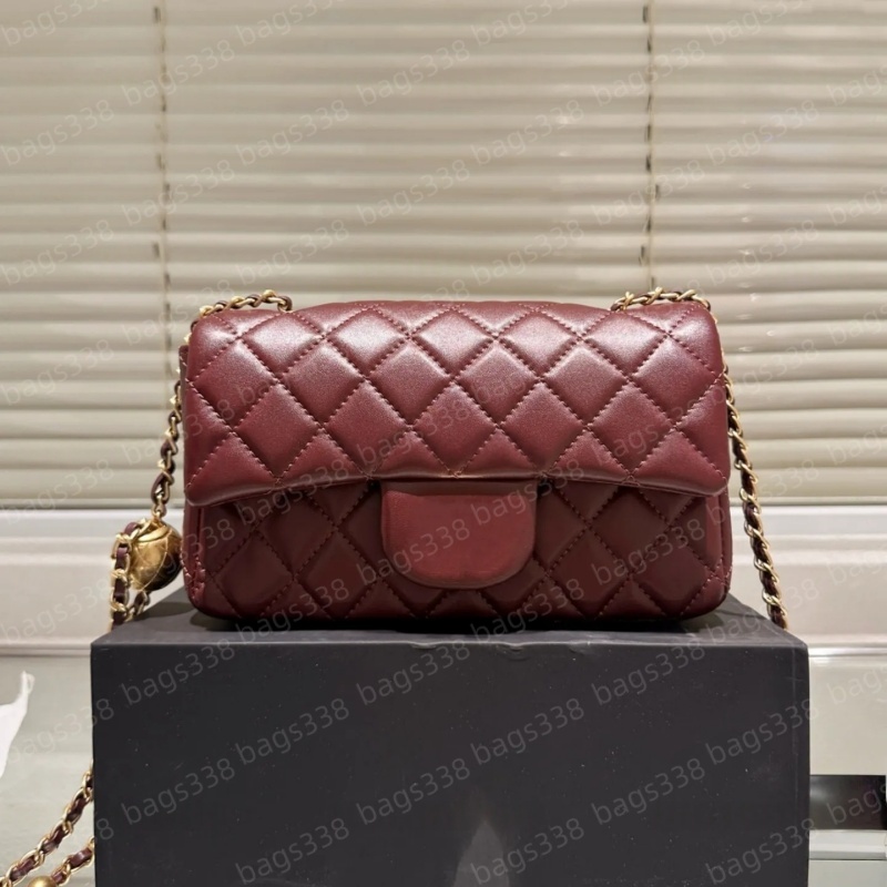 Top designer crossbody bag ladies small handle tote bags handbag chain strap leather quality casual refined diamond lattice caviar burgundy flap shoulder high