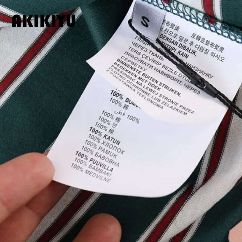 Unisex Round-Neck Striped Long-Sleeved T-Shirt For Summer Loose Mid-Length Couple Sun Protection Bottoming Top AKIKIYU