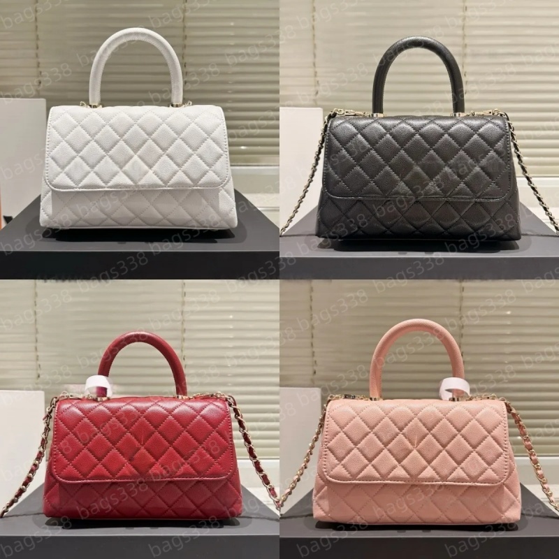 Designer crossbody bags tote handbag chain strap ladies leather quality casual refined diamond lattice small top burgundy caviar women purse classic flap shoulder