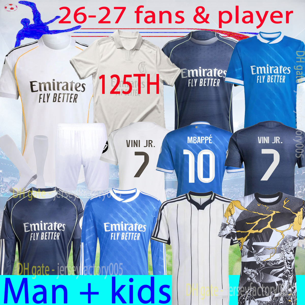 125TH 26 27 BELLINGHAM soccer jerseys ARDA GULER CAMAVINGA womens VINI JR. MBAPPE long football shirt 2026 Reals VALVERDE TRENT Madrides men kids kit 16-4XL