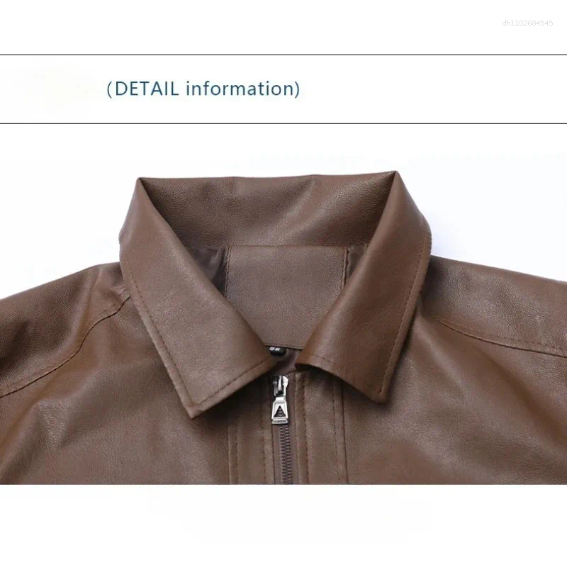 Men's Jackets Leather Jacket Mens Top Windproof Casual Spring And Autumn Slim Fit Lapel Bomber Coat