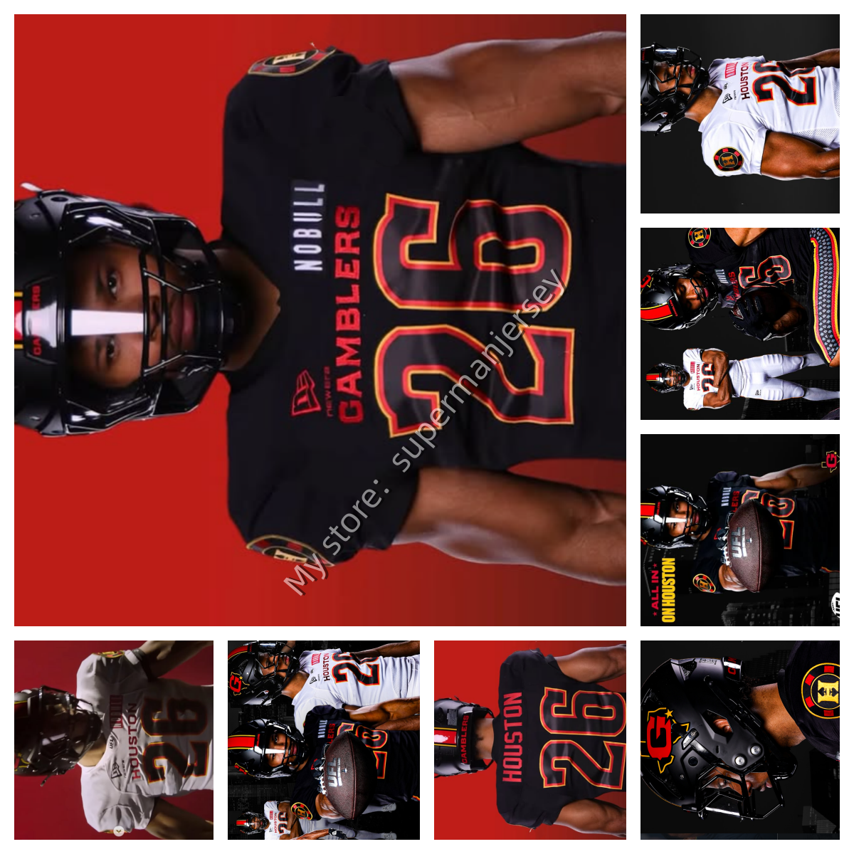 UFL Football Jerseys houstons Gamblers Football Jerseys S-4XL Men Women Youth new