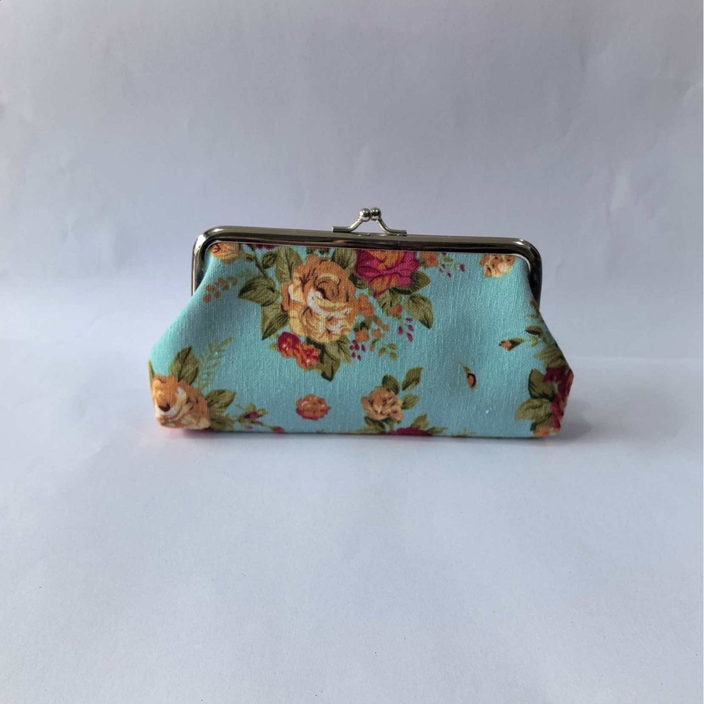 Womens Vintage Floral Pattern Coin Purse Kiss-Lock Clutch Purse Lightweight Wallet 251204