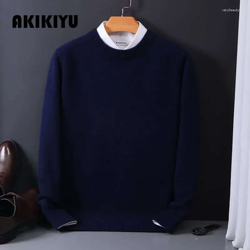 Men's Sweaters Cashmere Sweater O-Neck Pullovers Loose Oversized M-5Xl Knitted Bottom Shirt Autumn Winter Korean Casual Top AKIKIYU