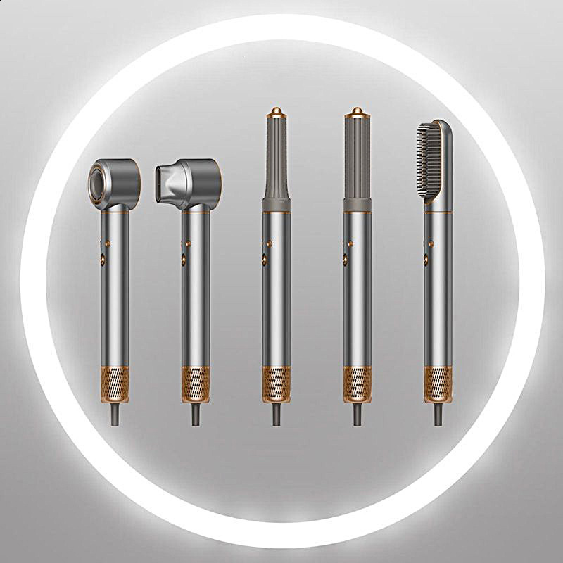 Bopcal 5 In 1 Hair Dryer Air Comb Electric Hair Curling Iron 1200W High Speed Blower Multifunctional Styling Tools Hairdryer 251113