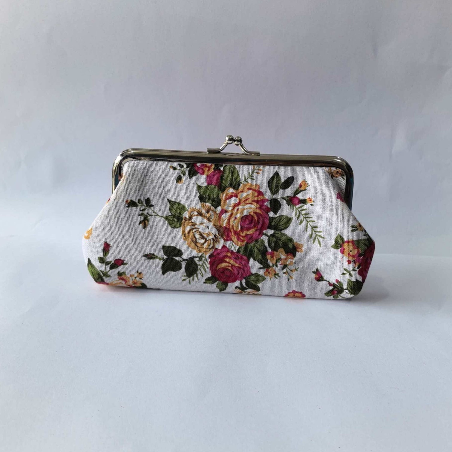 Womens Vintage Floral Pattern Coin Purse Kiss-Lock Clutch Purse Lightweight Wallet 251204
