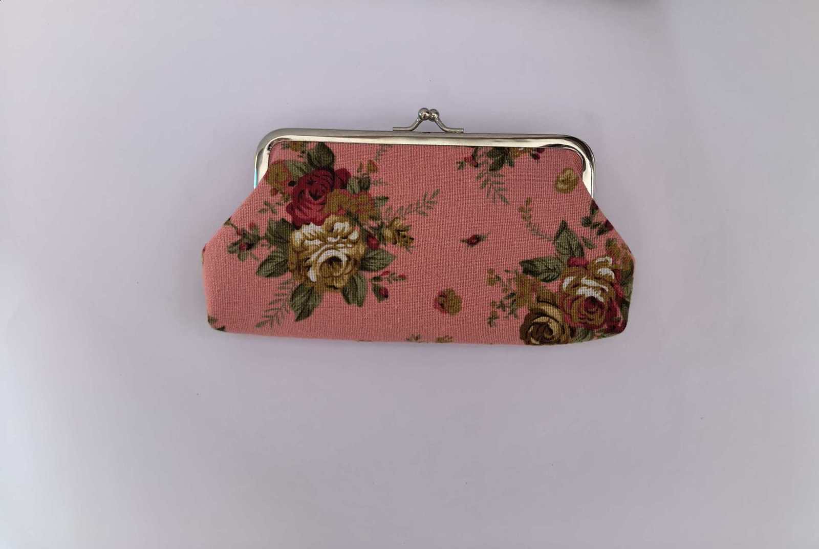 Womens Vintage Floral Pattern Coin Purse Kiss-Lock Clutch Purse Lightweight Wallet 251204