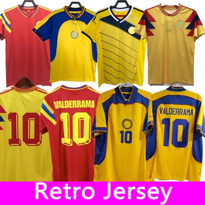 Valderrama soccer jerseys Guerrero Colombia 1990 Retro classic commemorate antique Collection vintage home yellow football shirt 01 02 14 JAMES FALCAO#10