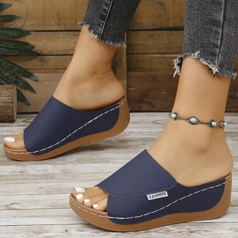 Summer Women Shoes Sandals Non-Slip Womens Shoes Slides Ladies Shoes Wedge Sandals Ladies Party Women Slippers Female Footwear 260305