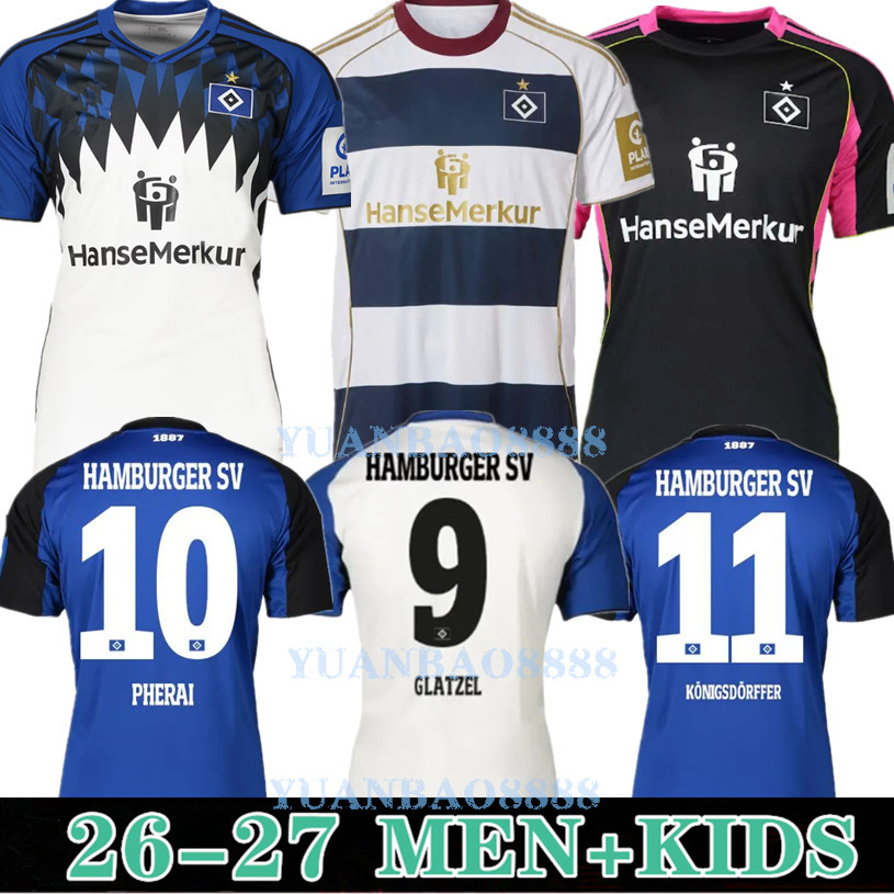 Special 2025 2026 Hamburg SV VAGNOMAN ONANA Retro 83 84 Away Jersey LEIBOLD REIS DUDZIAK 25 26 HSV Mens Childrens kit Set Football Shirt Uniforms
