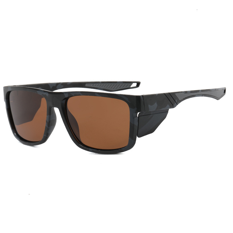 Y2K Windproof Polarized Sunglasses Secondary Injection Tactical Camouflage Outdoor UV Protection Fishing Retro Glasses