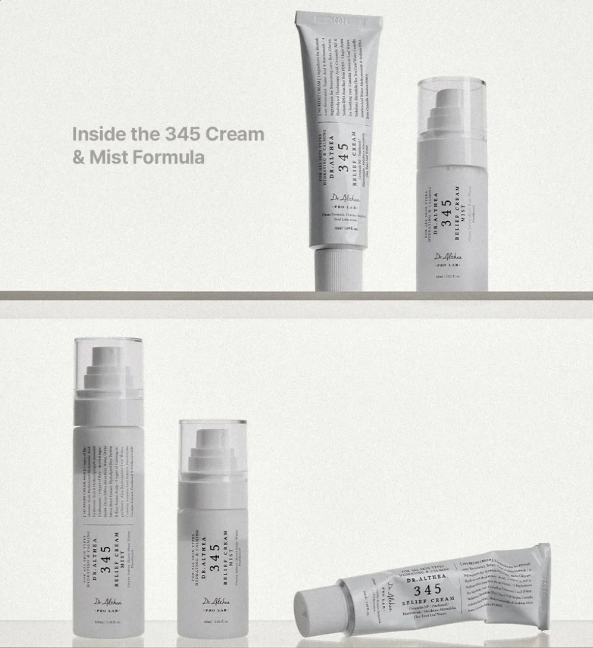 Original DrAlthea 147 Barrier 345 Relief Cream Antioxidant Cream Intensive 2-in-1 Essence Mist 260206
